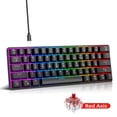 thumbnail image 5 of 60% Mechanical Gaming Keyboard,Mini Keyboard with Hot Swappable,Mechanical Red Switch,21 LED Lingting Effects,DIY 61 Keys Wired Keyboard for Gamer&Office, 5 of 12