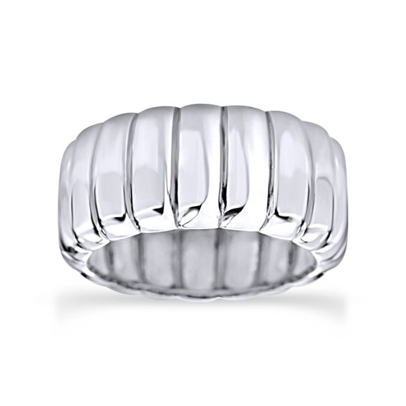 9MM Unique Plain 14k White Gold Over Sterling Silver Fine Wedding Band Ring Jewelry For Men & Woman Ring Size-8