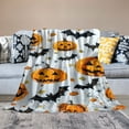 thumbnail image 2 of JRXY Halloween Throw Blanket Soft Plush Spider Webs Bat Pumpkin Blanket Cozy Flannel White Decoration for Party Sofa Bed Living Room 40x50in, 2 of 6