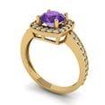 thumbnail image 2 of Halo Engagement Ring for Women - 1.335ct Natural Amethyst in 14K Yellow Gold Promise Ring, 2 of 6