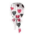 thumbnail image 5 of Valentine's Day Scrub Cap, Heart Print Adjustable Bouffant Hat, Tie Back Working Head Cover for Long Hair White, 5 of 6