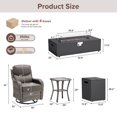 thumbnail image 5 of Jentlehouse 7-Piece Patio Fire Pit Set with 6'' Thick Cushion Swivel Gliding Chair and Side Table,Outdoor Conversation Set with Firepit Table,Hidden Tank for Balcony Deck Yard, 5 of 13