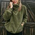 thumbnail image 4 of Women's Fuzzy Hoodie, Quarter Zip Pullover Sweatshirt with Kangaroo Pocket, Long Sleeves and Relaxed Fit, 4 of 4