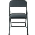 thumbnail image 5 of Advantage Black Padded Metal Folding Chair - Black 1-in Fabric Seat, 5 of 6