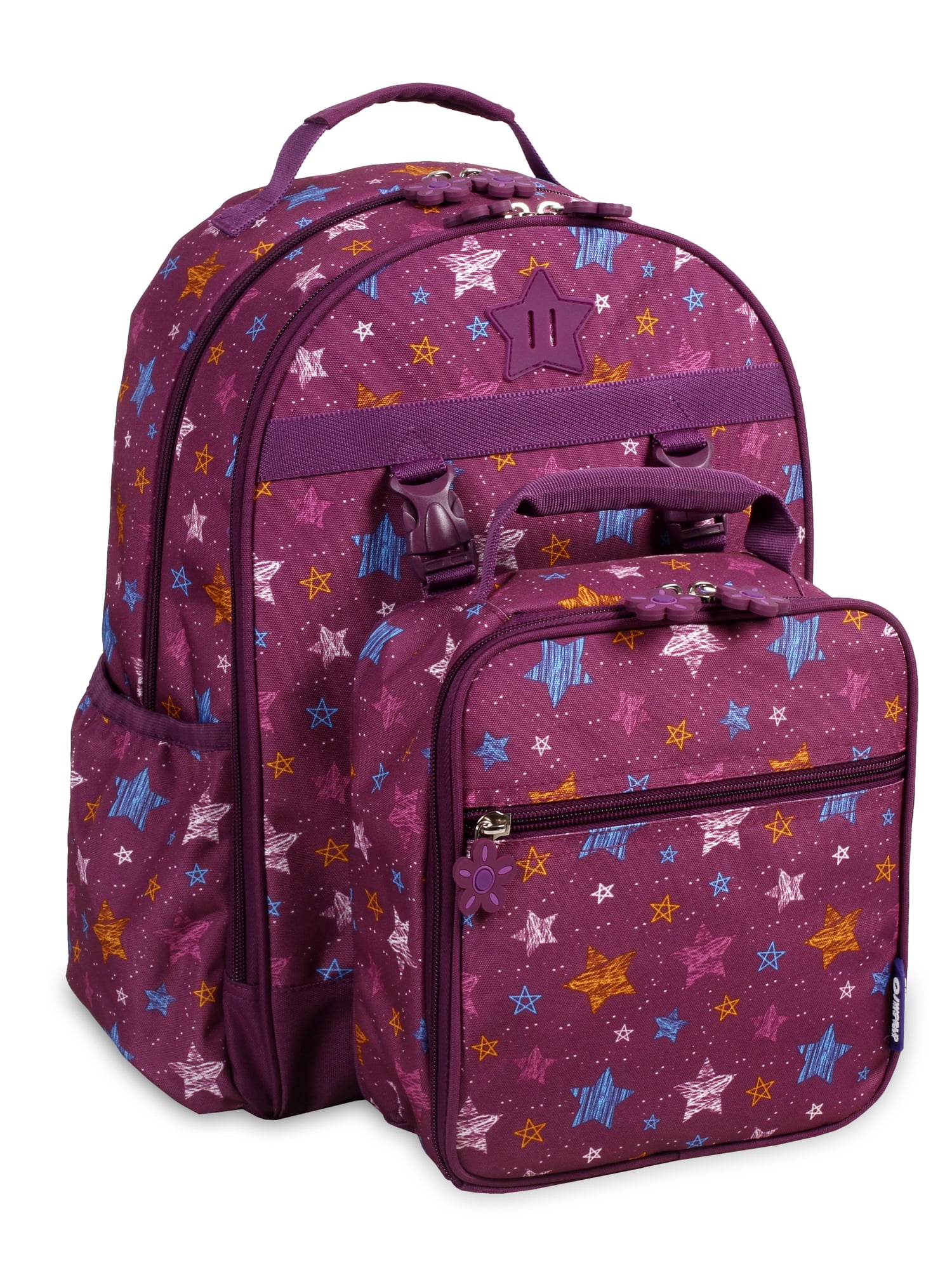 J World Girls Duet 16" Backpack With Detachable Lunch Box For School