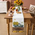 thumbnail image 2 of Sunflowers Truck Table Runner 72 Inches, Country Botanical Blooms Floral Butterfly Bed Runner Dresser Scarves Tabletop for Indoor Outdoor Parties/Ceremony/Banquet, 14" x 72", 2 of 9