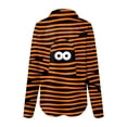 thumbnail image 5 of YDFCWXW Women's Halloween Print Long Sleeve Button-Down Shirt – Stylish & Festive Blouse Orange, S, 5 of 5
