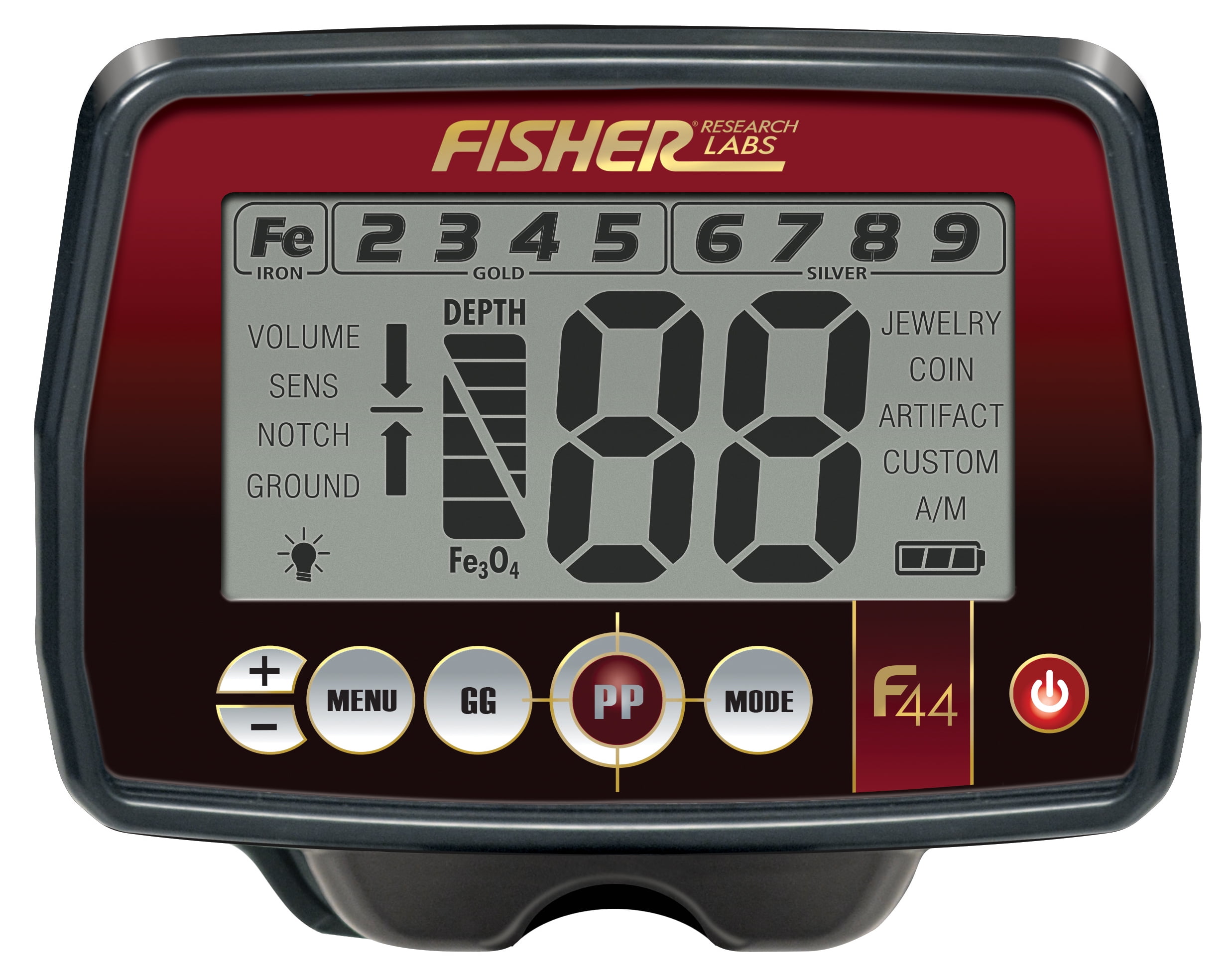 Fisher Research Labs F44 Ultimate Waterproof Multi Purpose Metal Detector, Black