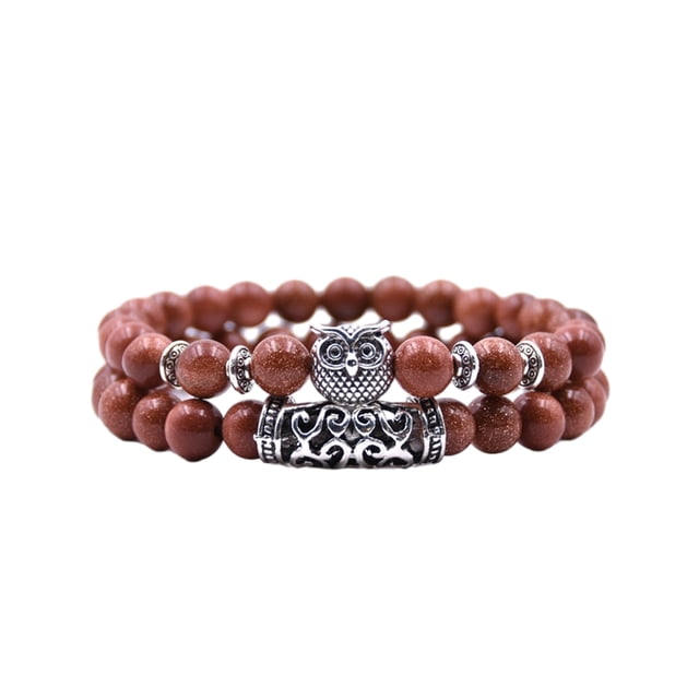Guardurnaity de cuentas versátil unisex para acentos de moda Pulseras de piedra natural de cuentas Ropa, zapatos y accesorios Miscelánea Arenas doradas