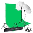 thumbnail image 1 of SLOW DOLPHIN Photography Background Stand Support System with Muslin Backdrop (Chromakey Green Screen kit),1050W 5500K Daylight Continuous Umbrella Lighting Kit for Photo Studio Product, Portrait, 1 of 5