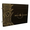 thumbnail image 1 of Handmade Rustic Wedding Wood Wooden Guest Book Personalized Name Engraved Advice Book, 1 of 5