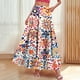 thumbnail image 5 of TaTaai Women's High Waist Boho Printed Maxi Skirt Elastic Waist A-Line Long Skirt with Ruffle Hem Pockets for Casual Daily Beach Vacation Gift, 5 of 9