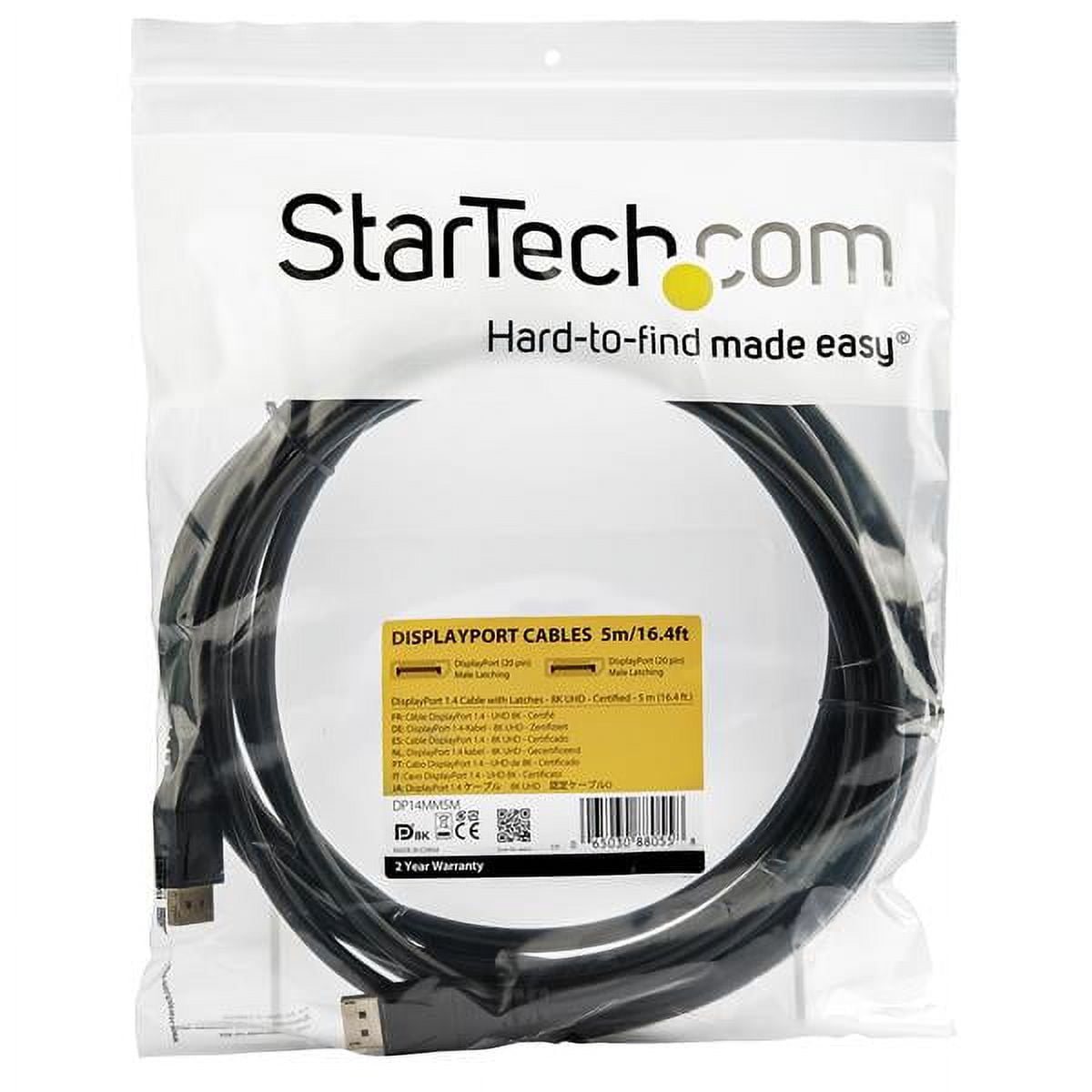 StarTech.com DP14MM5M 16.4 ft. (5 m) DisplayPort 1.4 Cable, VESA Certified - Black
