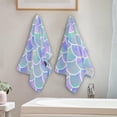 thumbnail image 3 of Rainbow Scales of Mermaid Hand Towels 2 PCS, Watercolor Kitchen Towel Ultra Soft and Highly Absorbent,Decorative Fingertip Face Towel for Bathroom Hotel, 28.3"x14.4", 3 of 4