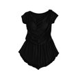 thumbnail image 4 of FRSASU Women's Pajamas 2 Piece Pjs Cozy Short Sleeve Sleepwear Set Summer Pajamas Set Flowy Casual Loose Lounge Sets Black, 4 of 6
