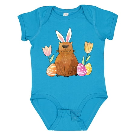

Inktastic Easter Capybara with Eggs and Flowers Gift Baby Boy or Baby Girl Bodysuit