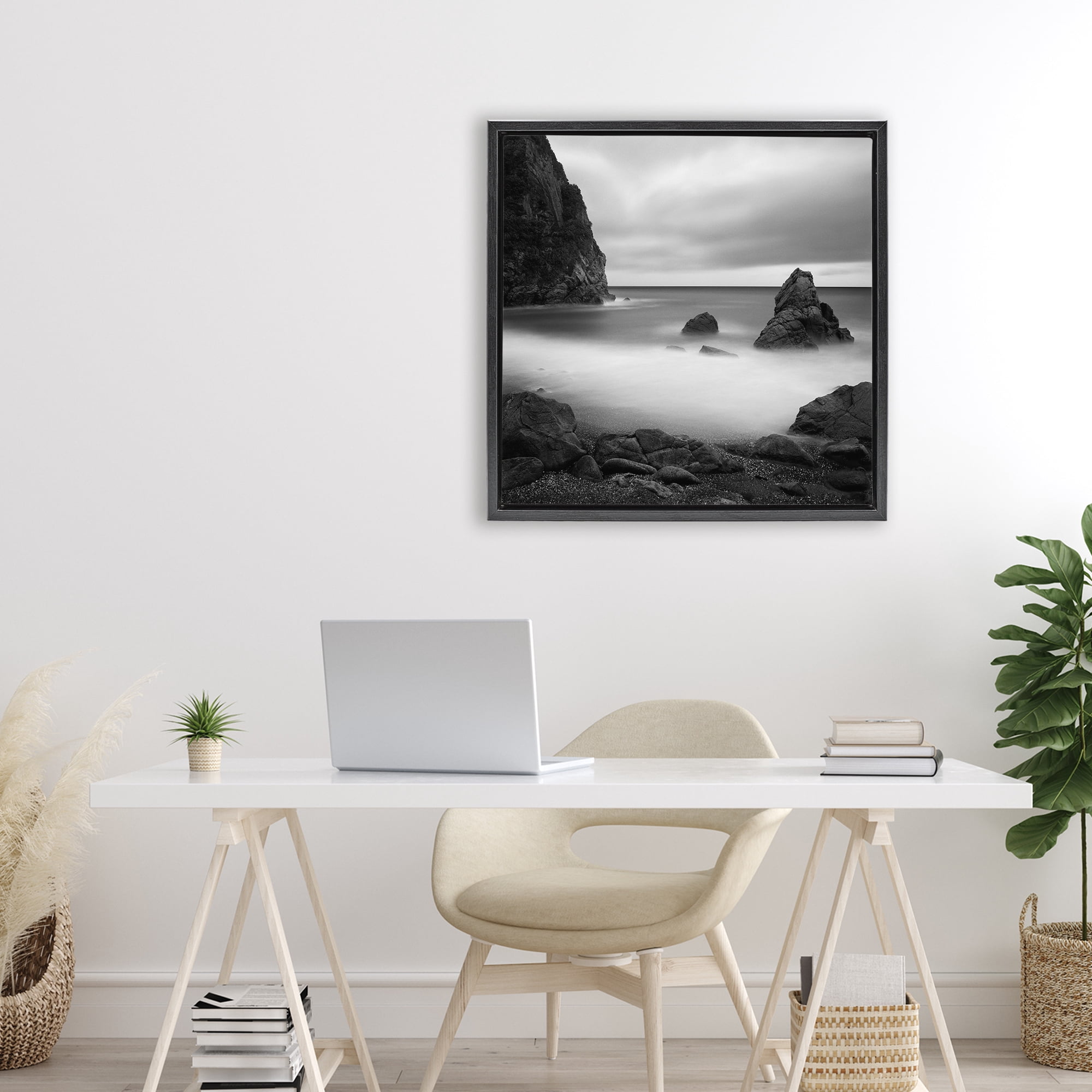 Stupell Industries Clear To The Horizon Black Framed Floater Canvas Wall Art, design by Chip Forelli