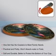thumbnail image 4 of Flamingo 6PCS Round Coasters Set, Microfiber Leather Drink Coasters 11x11 cm/4.3x4.3 in - Heat Mats for Home and Kitchen Use, 4 of 6