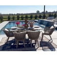 thumbnail image 3 of PURPLE LEAF 7 Pieces Patio Dining Set, Rectangular Aluminum Outdoor Table and 6 Wicker Chairs with Cushions for Garden Kitchen and Porch, Champagne, 3 of 10