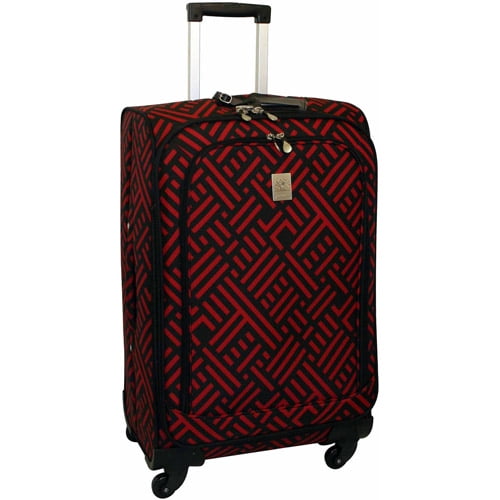 One Size Black//Pink Jenni Chan Damask 360 Quattro 21 Inch Upright Spinner Carry On Luggage