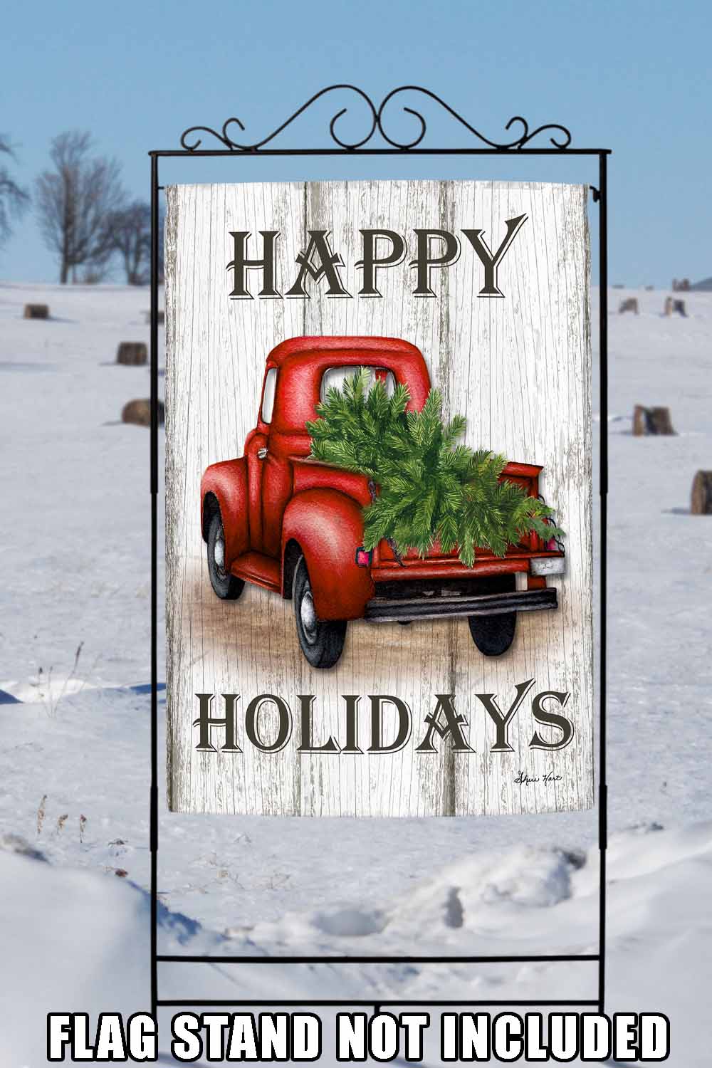 Toland Home Garden Red Truck Holidays Winter Christmas Flag Double Sided 28x40 Inch - image 4 of 5
