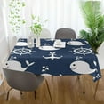 thumbnail image 4 of GZHJMY Cute Whale Square Tablecloth, Waterproof Stain Wrinkle Resistant Washable Polyester Table Cover for Picnic Dinner Holiday Kitchen Party Decor, 60 x 60 in Home Decor, 4 of 7