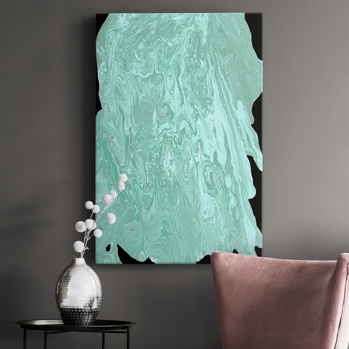 Teal Cascade II Premium Gallery Wrapped Canvas - Ready to Hang