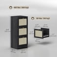 thumbnail image 2 of Boho 3-Drawer Filing Cabinet with Lock - Black Metal & Rattan File Cabinet for A4/Letter Size - Compact Office Storage for Living Room, Bedroom, or Home Office - 15.7" x 15.7" x 39.8", 2 of 7
