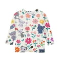 thumbnail image 3 of CCRFTGI Cute Shirts for Children Girls Size 7-8 Big Sister Outfit 3/4 Sleeve Novelty Animal Floral Print Blouses Dressy Casual Crew Neck Tunic Tops Blue 7-8 Years, 3 of 4