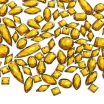 Uxcell Sew on Rhinestones Flatback Crystal Acrylic Gems Diamante for DIY Crafts Dress Clothes Shoes Bag Decorations - Mixed Shape (200Pcs, Yellow)