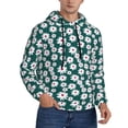 thumbnail image 2 of Pofeuu Daisies Flowers Print Mens Casual Hooded Collar Drawstring Hoodies Pullover Sweatshirts Casual Long Sleeve Shirts-Large, 2 of 7