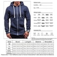 thumbnail image 5 of Men's Thick Zip-Up Hoodie Tracksuit Winter Warm Man Drawstring Pocket Hooded Sweatshirt Jacket Jumper Zip Slim Coat Tops, 5 of 7