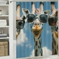 thumbnail image 6 of SHERONV Giraffes Sunglasses Humor Shower Curtain for Bathroom Decor with Hooks 60"x72, 6 of 7