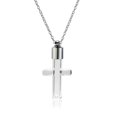thumbnail image 1 of Stainless Steel Glass Container Tube Urn Keepsake Cremation Ashes Memorial Pendant Necklace For Men Womenurn Necklace Can Be Opened Stainless Steel Ne, 1 of 4