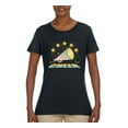 thumbnail image 2 of Wild Bobby All Star Cheerleading Megaphone Girl Sports Women Graphic Tee, Black, Small, 2 of 5