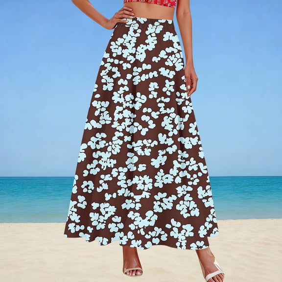 Qulqfy Womens Summer Maxi A-Line Peasant Long Skirts High Waisted Flowy Plus Size 100%Cotton with Pockets Mint Green Drawstring Skirts for Women L