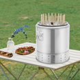 thumbnail image 5 of 20-Skewer Charcoal Grill – 13x15in, Silver 201 Stainless Steel, 3-6 People – Camping/Picnics, 5 of 18