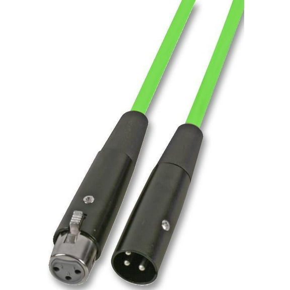 SOUNDLAB - 3 Pin XLR Male to Female Mic Lead, 6m Fluorescent Green