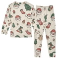 thumbnail image 3 of Boys Pajamas Girls Pajama Santa Claus and Christmas Hat Cute Comfortable Cotton Two-piece Pajama Set, 3 of 7