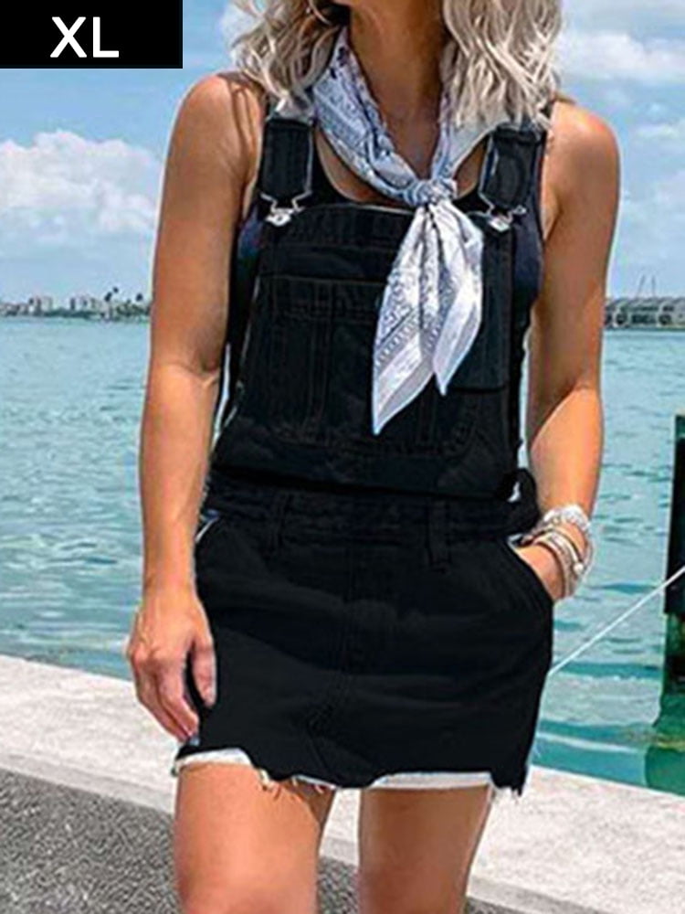 denim bib dress