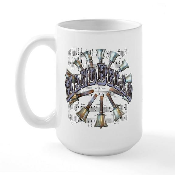 CafePress - Handbells Large Mug - 15 oz Ceramic Large White Novelty Mug