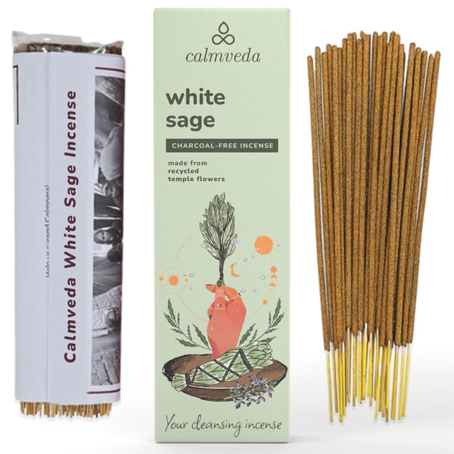 Varillas de incienso Calmveda White Sage para limpiar (80 varillas)