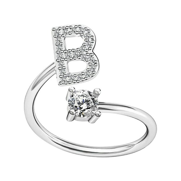 Anillos para mujer, regalos para mujer, moda femenina, apertura de pareja, letra de apertura, joyería, anillo