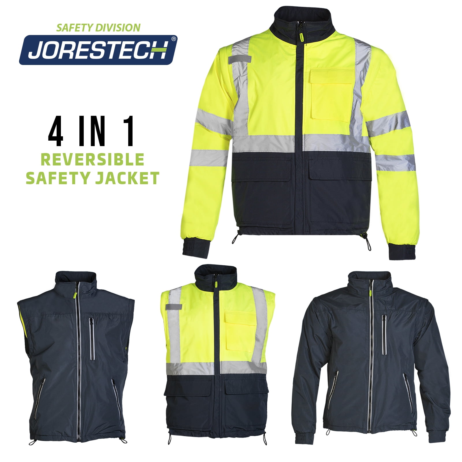 JORESTECH Safety 4in1 Windbreaker (L) Reversible Gray Jacket