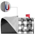 thumbnail image 3 of Black and White Buffalo Check Snowflake Snowy Plaid Mailbox Covers Magnetic Mailbox Wraps Post Letter Box Cover Standard Oversize 21"X18"/25.5" X 21" Mailwrap Garden Home Decor, 3 of 6