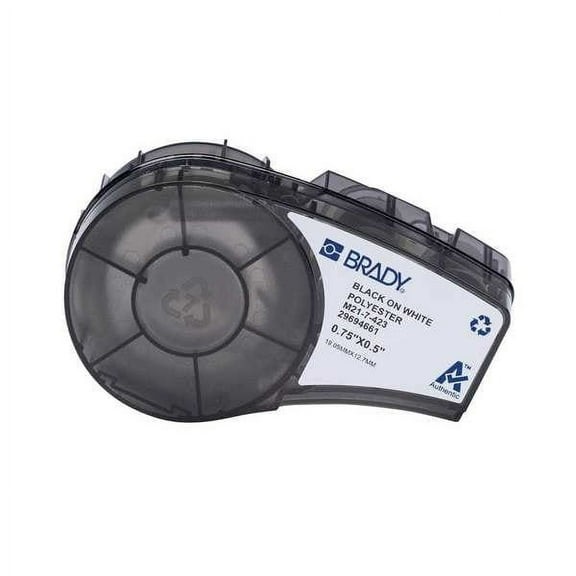Brady Label/RibbonCartridge,White,Gloss,3/4inW M21-7-423
