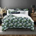 thumbnail image 6 of 6ix Tailors MDT-BOT-NAV-CVT-FD-3PC Midnight Garden Coverlet & 2 Pillow Shams Set, Navy - Full & Double Size - 3 Piece, 6 of 9