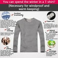 thumbnail image 4 of Minnieouse Top básico para hombre, ropa interior cálida de manga larga con cuello redondo, Base para clima frío, ropa de Color sólido, Jersey, Camisetas L Gris Espesar, 4 of 6