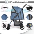 thumbnail image 4 of Wedyvko 4 Wheels Pet Stroller Dog Cat Stroller Storage Basket and Cup Holder,Navy, 4 of 6
