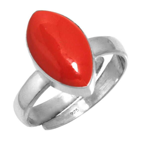 925 Sterling Silver Red Stone Gemstone Handmade Adjustable Toe Ring